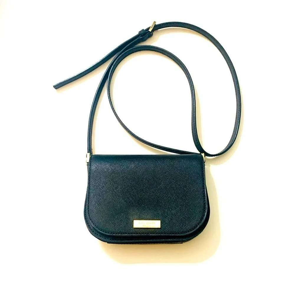 KATE SPADE NEW YORK Mini Leather Crossbody Bag, black